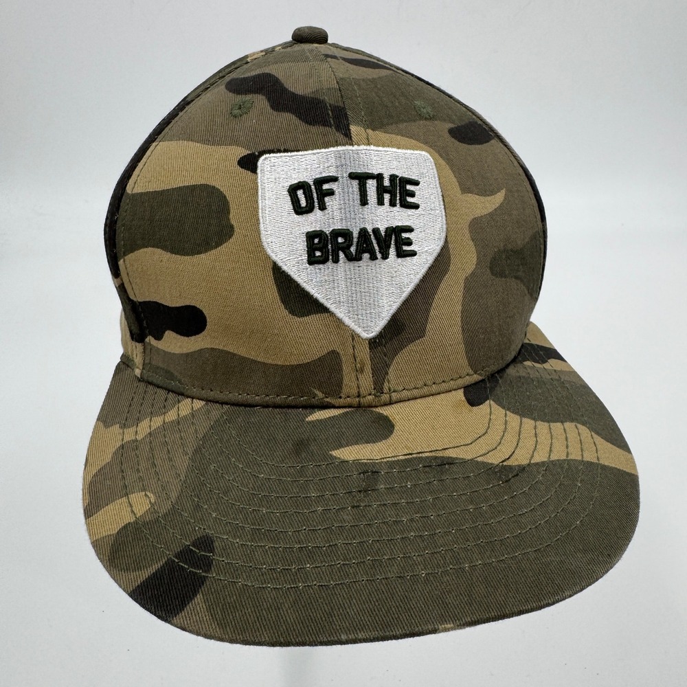 Baseballism Home Of The Brave Snapback Hat US Flag Green Woodland Camouflage